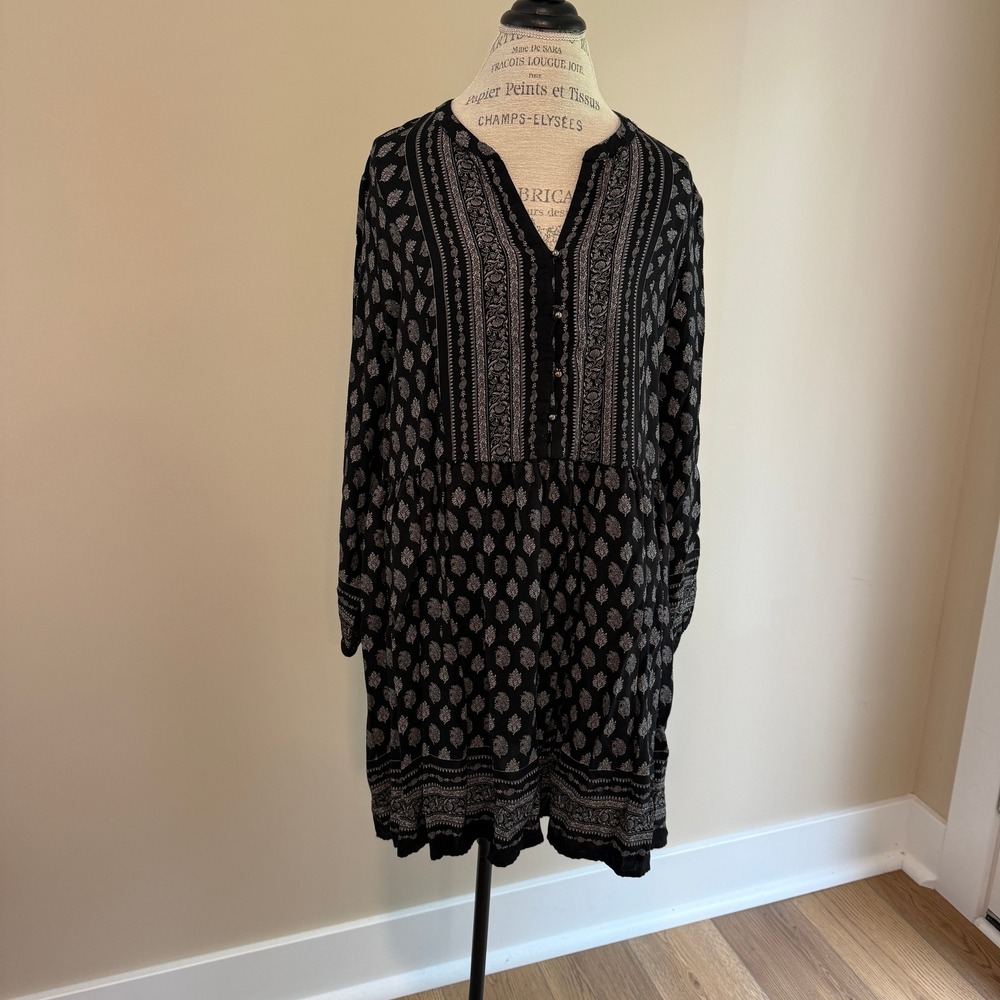 Relativity Women's Black/White Boho‎ Dress Size XL